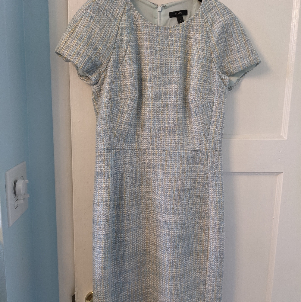 J Crew Sky Blue Tweed Dress, size 0